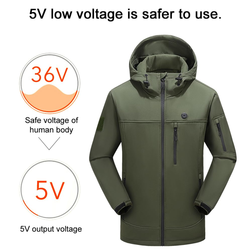Chaquetas con calefacción USB para Exteriores,Abrigo cálido para Invierno,Ropa térmica eléctrica Flexible,Pesca,Senderismo,Ropa de Abrigo,Chaquetas de calefacción