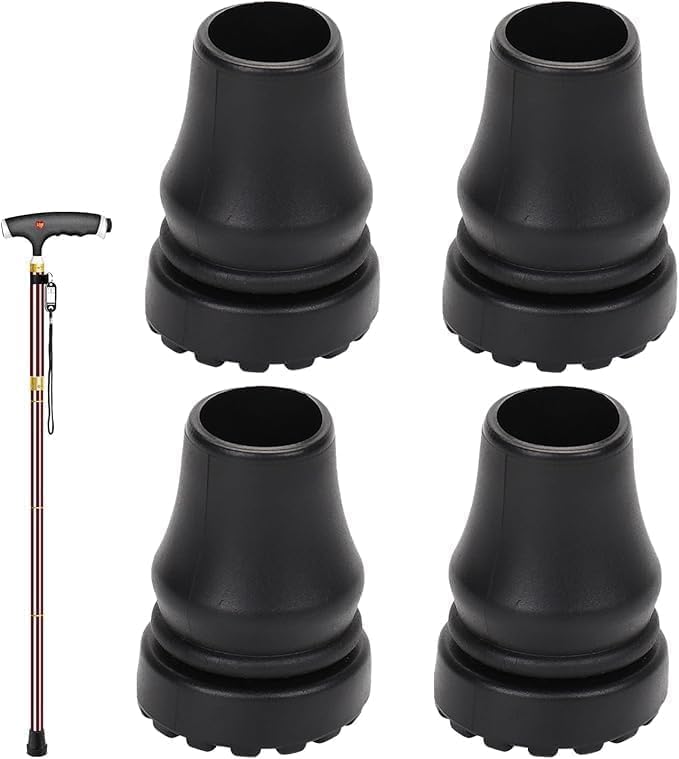 4-Pcs Durable 19 mm Non-Slip Rubber Tips for Walking Sticks - Enhanced Safety & Stability for Seniors