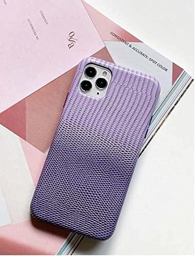 Coque cuir de vache iPhone 12 Pro SCHIK violet dégradé protection luxe - 4