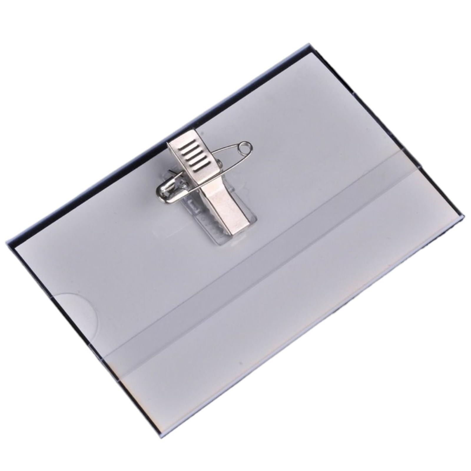 Ausweishalter, Sicherheitsnadel-Clip, transparent, Brosche, Etikett, Abzeichen, wasserdicht, Kartenhüllen, Büro, Ausweishalter, Abdeckung (100 Stück)