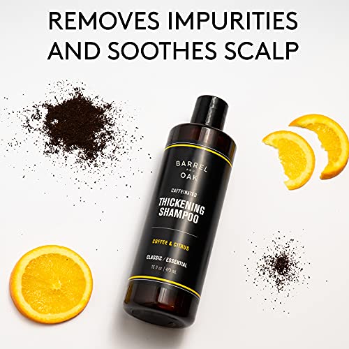 Barrel And Oak - Caffeinated Thickening Shampoo, Biotin Shampoo, Hair Care For Men, Strengthens & Hydrates, Biotin For Thicker Hair, Essential Oil-Based Scent, Vegan (Coffee & Citrus, 16 Oz) #TOP3