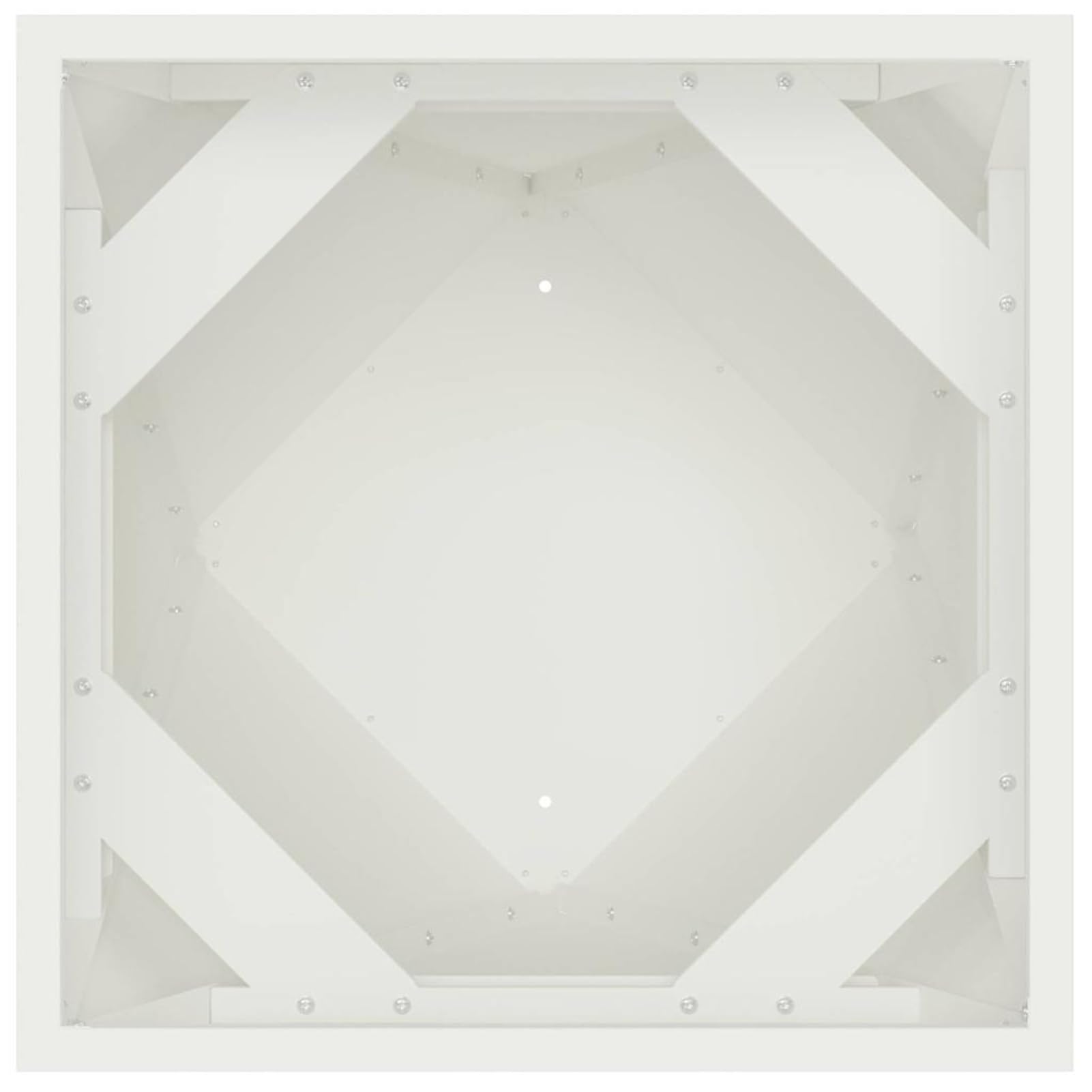 Doniczka prostokątna, 2 sztuki, stal biała, 50 x 50 x 75 cm, wytrzymałe donice zewnętrzne do krzewów i traw ozdobnych