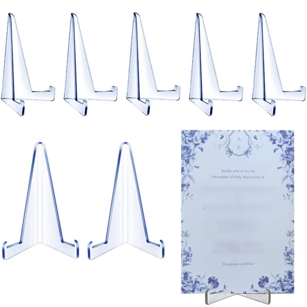 5 Pack of Acrylic Card Stands by Pro-Tec Accessories - Crystal Clear Transparent Mini Easel - Durable & Sturdy Design - Ideal for Home Display, Office, Shop, Special Events - 3.4 x 2.5 Inch (5)