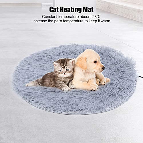 Wakects Heizmatte für Hunde und Katzen 40 x 40 cm, Heizdecke für Haustiere, abnehmbar und waschbar, Bett für Hunde und Katzen (Silbergrau)