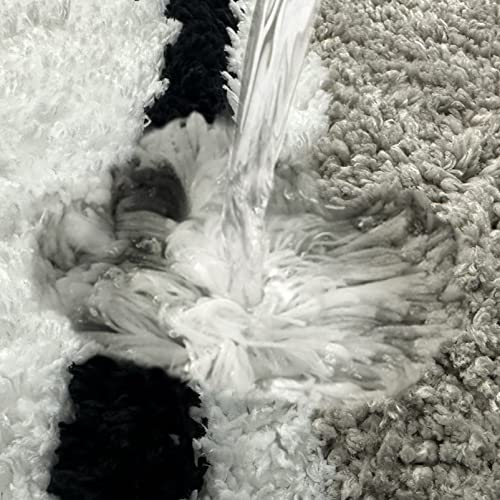 Home Queen Badezimmerteppich-Set, 4-teilig, rutschfeste Badematte mit rutschfester Gummi-Unterseite, saugfähig, zotteliger Plüsch-Teppichläufer für Badewanne, Badezimmerboden, maschinenwaschbar – Bild 7