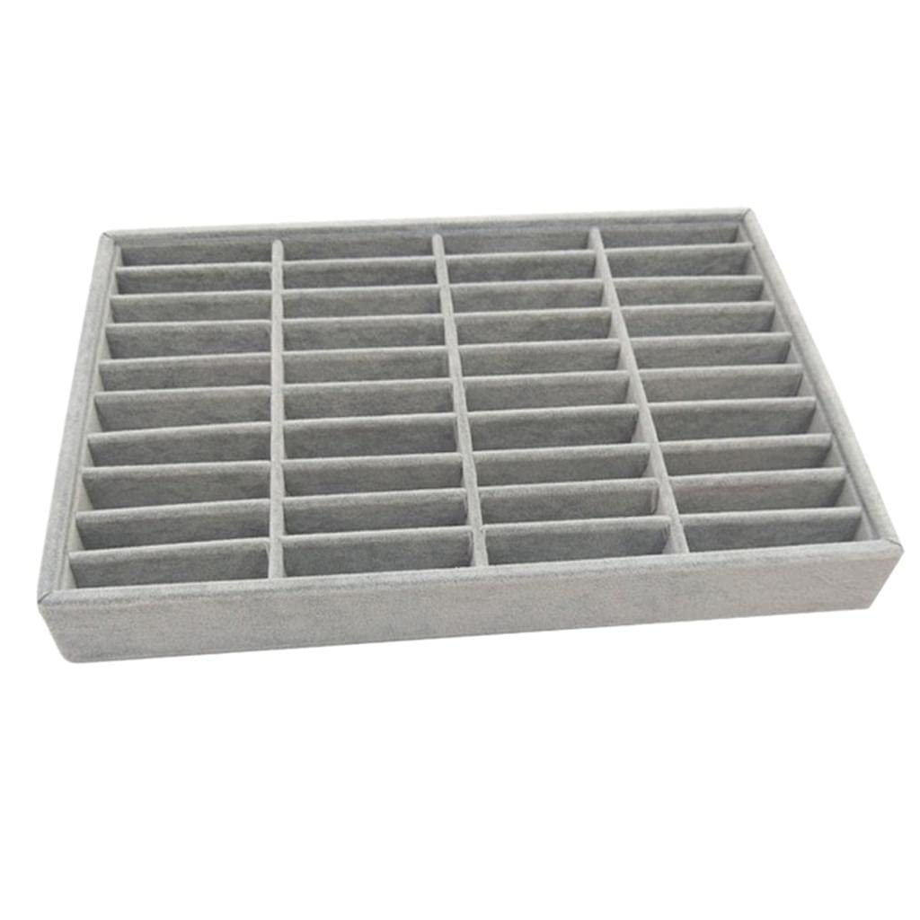 barenx Plateau de rangement à 40 compartiments pour bracelets et bijoux - Gris