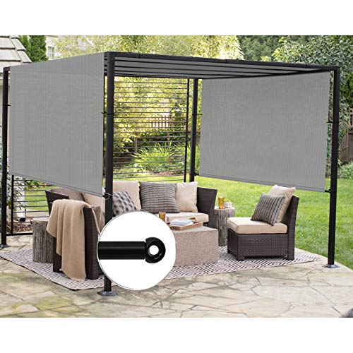 Patio Paradise 8' x 16' Pergola Canopy Replacement Cover Shade Cloth with Grommets Weighted Rods Outdoor Sun Shade Screen UV Block for Gazebo Backyard Deck Porch Balcony, Light Gray