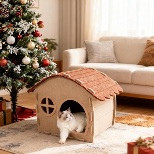 Maison pour chat d'extérieur et caverne de sommeil de jardin - 4