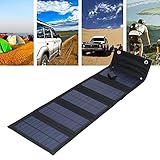 Fournyaa USB Solarzellen Ladegerät, Faltbare Solar Power Bank Solar Panel Wasserdicht für Camping Klettern, Wandern, Picknicken