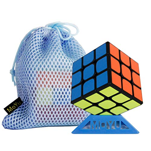 Oostifun MoYu MoFang JiaoShi 2020 RS3M 3x3x3 Cube Cubing Classroom 2020 MF3RS3M 3X3 MF3 RS3 M V3 Cube Puzzle avec Un trépied Cube et Un Sac Cube (Noir)