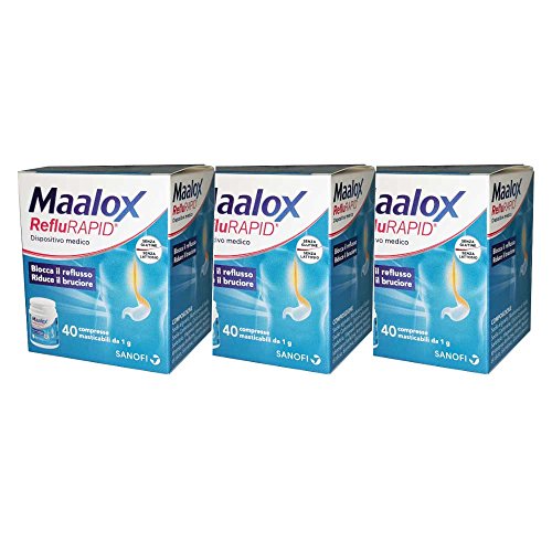 3X MAALOX REFLURAPID - 120 CPR Chewable - Block REFLUTION and Reduces Burner