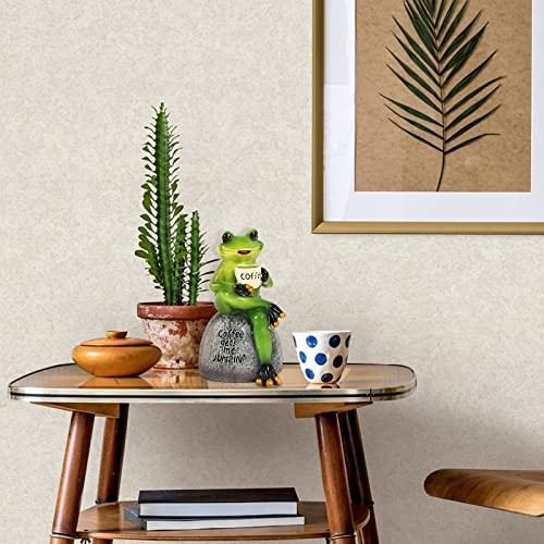 Raeasily Frog Decor Resin Statues- 1 Set Decorations For Garden Outdoor Statues,Funny Indoor Decor,6 Inch Creative Tabletop Lovely Home Accessories #TOP5