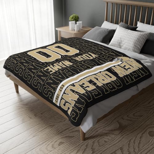 Image of ANTKING New Orleans Throw Blanket for Men Women Boy Custom Name and Number Gifts