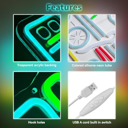 Image of Train Neon Sign for Wall Decor, LED Train Light with Dimmer Switch, USB Powered Neon Lights for Kids Room, Bedroom, Game Room, Railway Lover Gift Decor