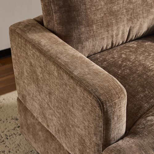 Sillón giratorio chenille caqui moderno 360° miniatura 6