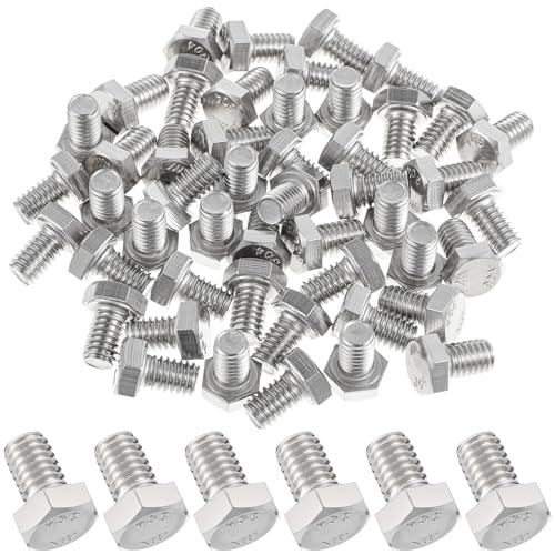 Image of Zonon 50 Pcs 5 /16-18 x 1 /2 inch Hex Head Screw Bolt 18-8 (304) Stainless Steel Hexagon Bolts, Fully Threaded, Plain Finish, External Hex Drive (Silver)