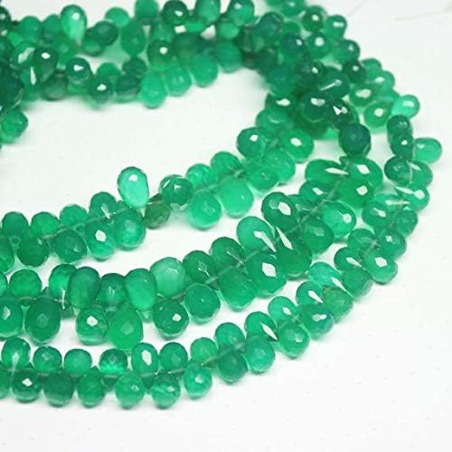 1 Strand Onyx Tear Drop Faceted 10'' Long Strand Gemstone Beads, Jewelry Supplies for Jewelry Making, Bulk Beads, for Meditation Jewellery Gemstone Size 9mm