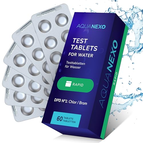 AQUANEXO DPD1 Rapid Tabletten, Test Tabletten für Pool Chlor, DPD 1 Tabletten, wählbar: 60/120/180/240x, Pool Testtabletten Chlor, Pooltester, Messtabletten Pool Tester, Pool Zubehör (60)
