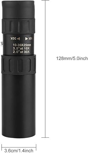 Miniatura 8 de Telescopio monocular, telescopio de zoom de 10-30x50, monocular compacto con visión nocturna, mini telescopio portátil de mano para observación de