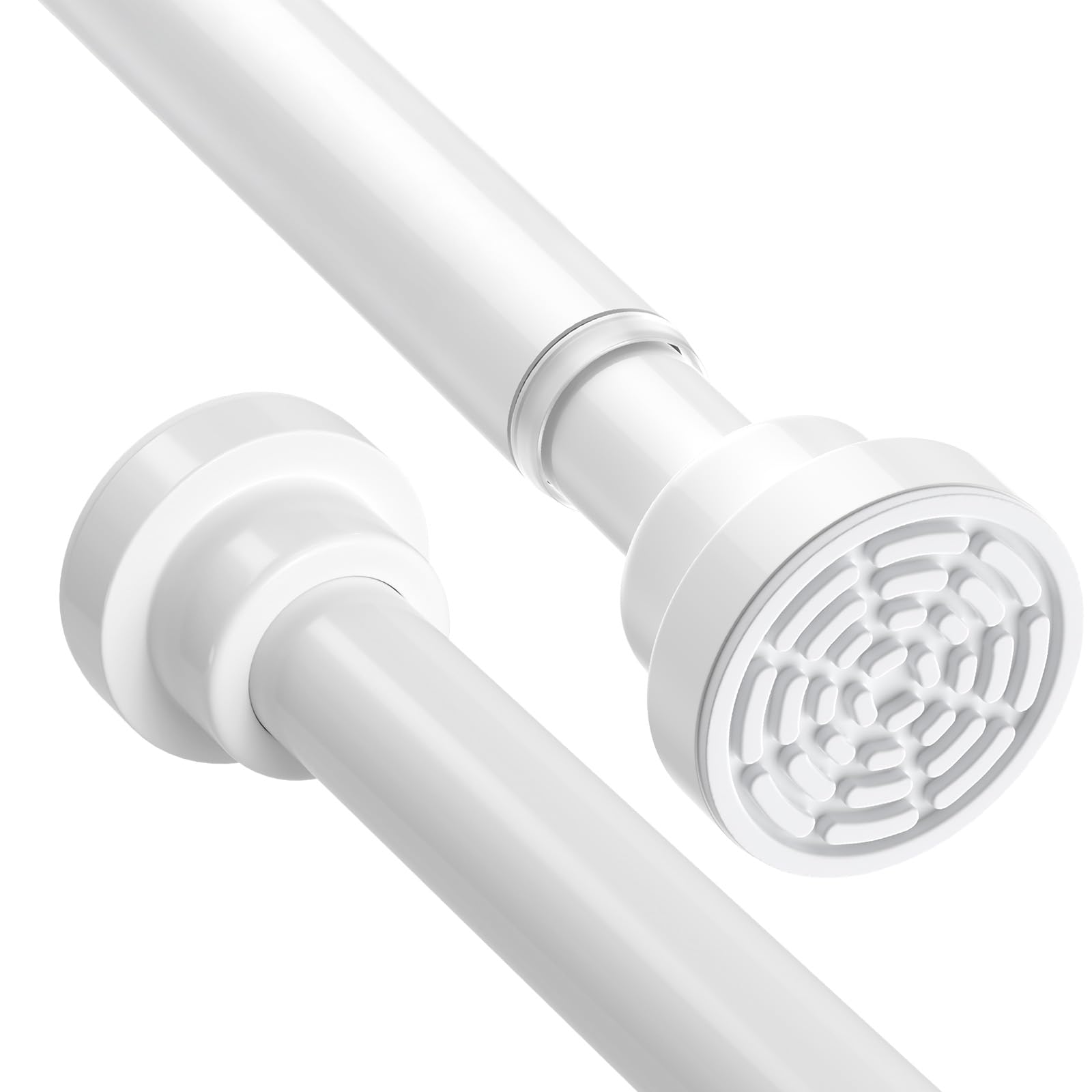 AIZESI Shower Pole, Tension Rods 79 To 126 Cm, Spring Tension Curtain Rod, Tension Rods For Curtains, Extendable Tension Pole, White Curtain Poles No Drilling For Window, 1pcs — image 1