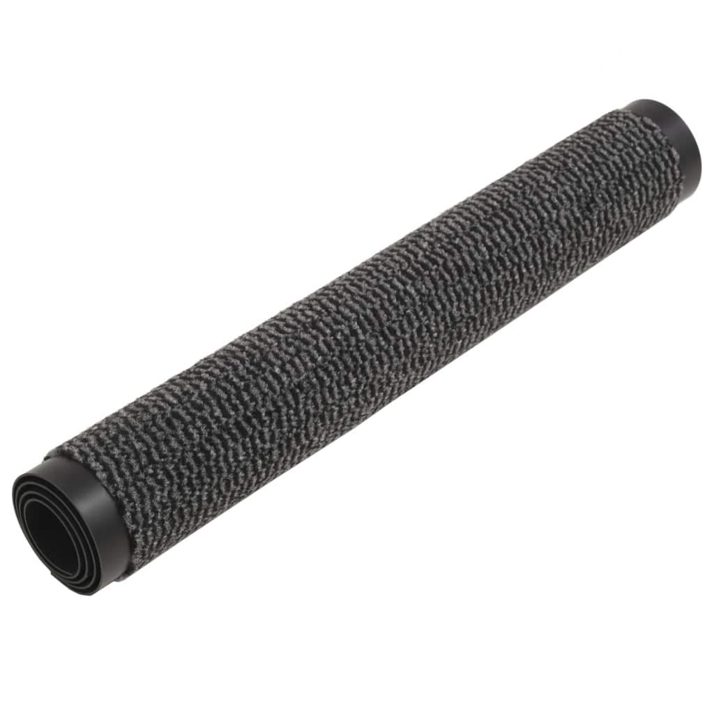 Schmutzfangmatten 2er Set rechteckig getuftet Anthrazit 90 x 150 cm, rutschfeste Eingangsmatten für Flur Diele Haustür Terrasse Garage, zum Abstreifen von Schuhen