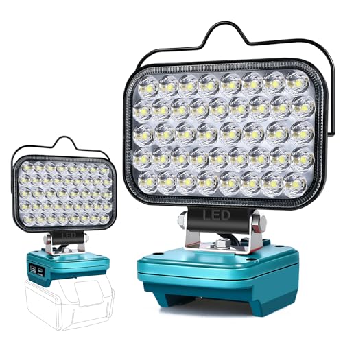 Cordless LED Work Light for Makita 18v Battery, Portable Flood Lights 80W Spotlight Compact Lighting...