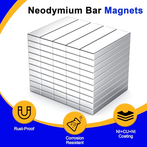 Image of Powerful Neodymium Bar Magnets, 50 Pack Heavy Duty Magnet, 20x5x2mm