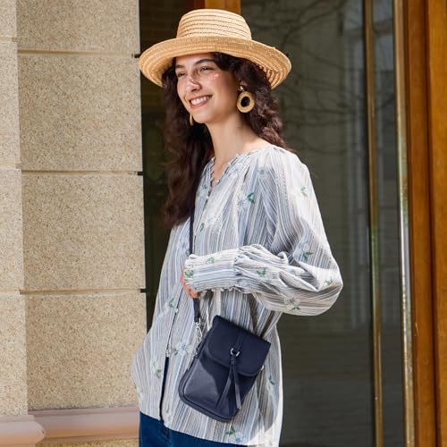 Image of befen Genuine Leather Small Crossbody Bags for Women Cell Phone Purse | Real Leather, RFID Blocking Card Slots, Multi Pockets, Cell Phone Bag, Travel Purse, Anti Theft
