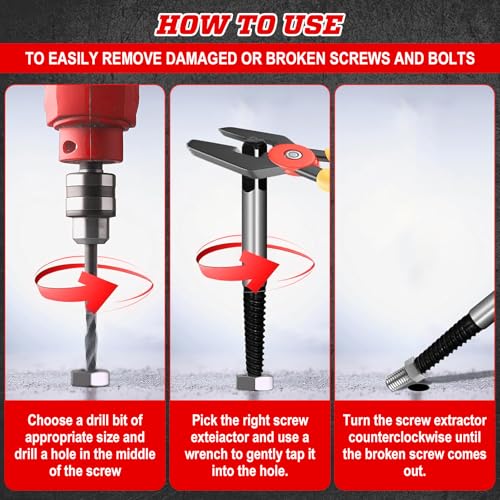 weiclianhp 6 Stück Profi Linksausdreher Set - [5-teilig aus HSS 4241] Schraubenausdreher Set, Schrauben Ausdreher set, Screw Extractor Ausdrehwerkzeug, Schraubenlöser