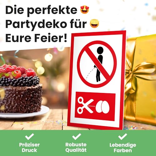 DankeDir! Pinkeln verboten - Schild 20 x 30 cm - Türschild lustig hier nicht Urinieren - Wildpinkeln nicht erlaubt - Verbot Wildpinkler Garten Pissen Gartenschild Wiese
