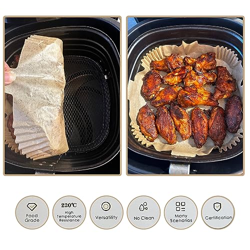 Bakplåtspapper för Luftfritös, 100st Engångspapper med Handtag