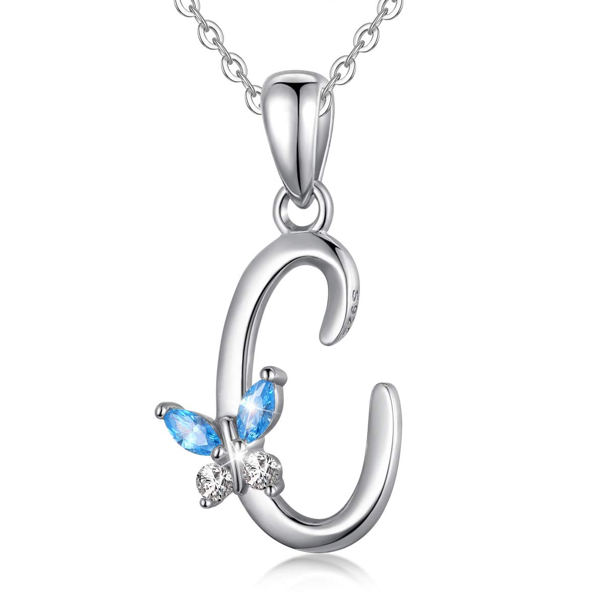 EUDORA Harmony Ball Collana Iniziale Argento Sterling 925 26 Lettere dell'Alfabeto Ciondolo Personalizzato Nome Gioielli Collane Regali per Donne Ragazze Festa della Mamma, Catena 45 cm