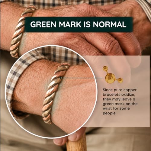 Image of Touchstone copper bracelets | gift for men women |adjustable 100% pure solid real magnetic jewelry | handmade bracelet set combo | rope braided tibetan bangles.