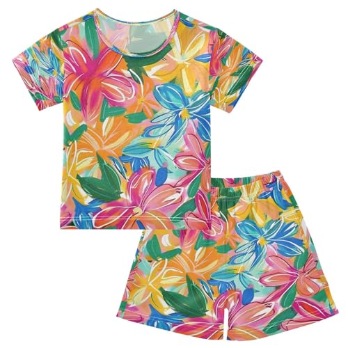 senya Short Sleeve Pajamas Sets Summer Cotton Sleepwear Spring Flowers