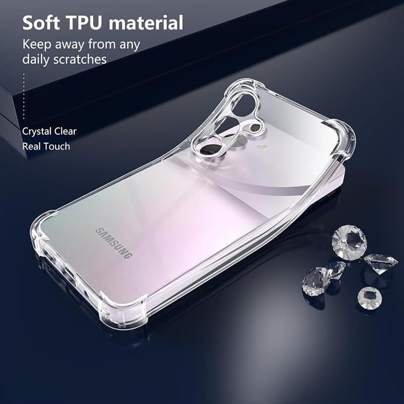 Image of BOXXO Flexible Back Cover for Samsung Galaxy A55 5G | Back Cover Transparent Clear Shockproof Case Four Corner Protection | Slim Protective Mobile Phone Cover for Samsung Galaxy A55 5G
