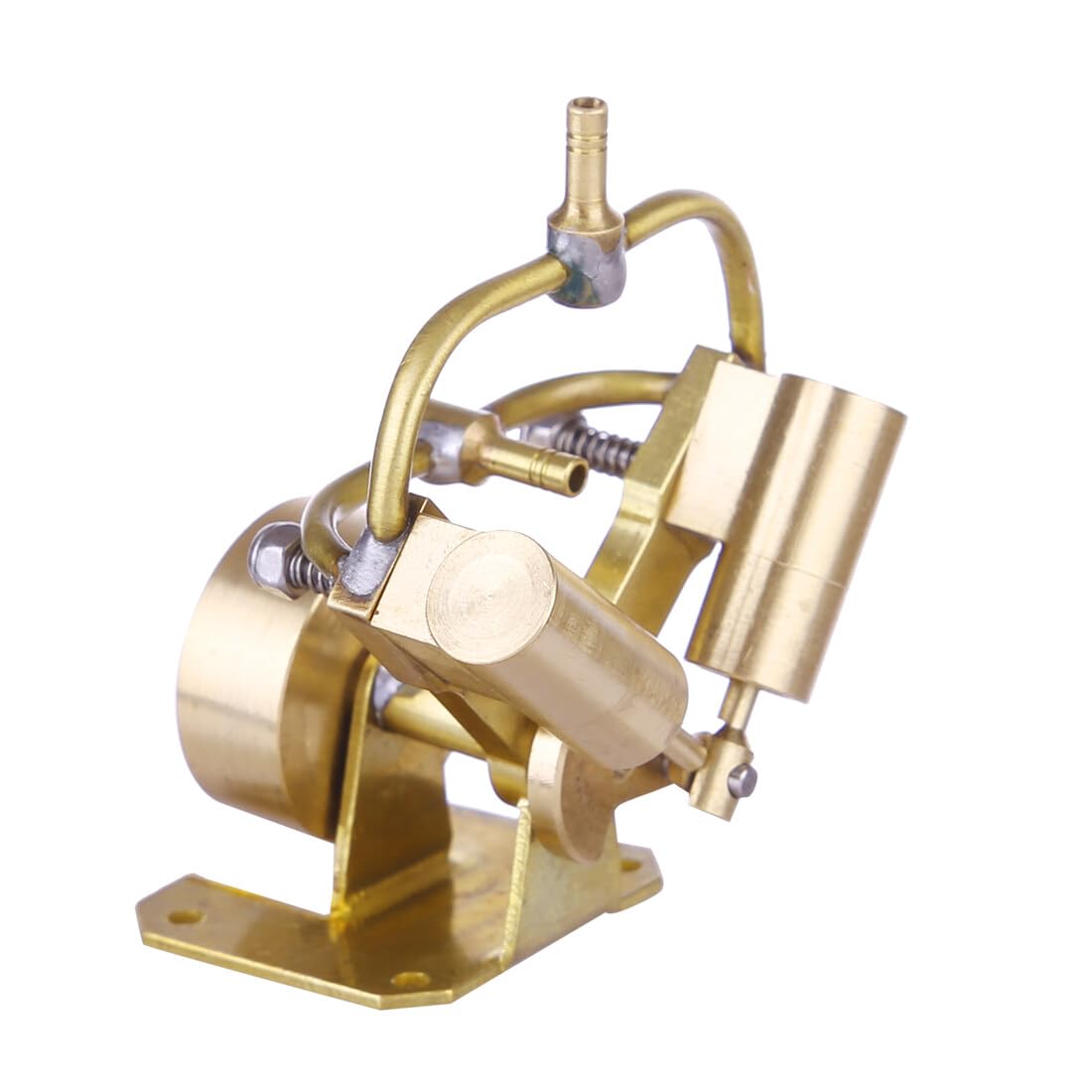 Dampfmaschine Bausatz Erwachsene, Mini V-förmige Dampfmaschine aus reinem Kupfer mit Zwei Zylindern Generator Modell Dampfbetriebenes Mechanisches Set