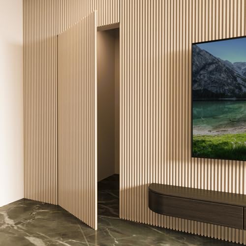 Image of Art3d 108 x 5.7 Inch Slat Wood Wall Paneling for Interior Decor, Ashtree
