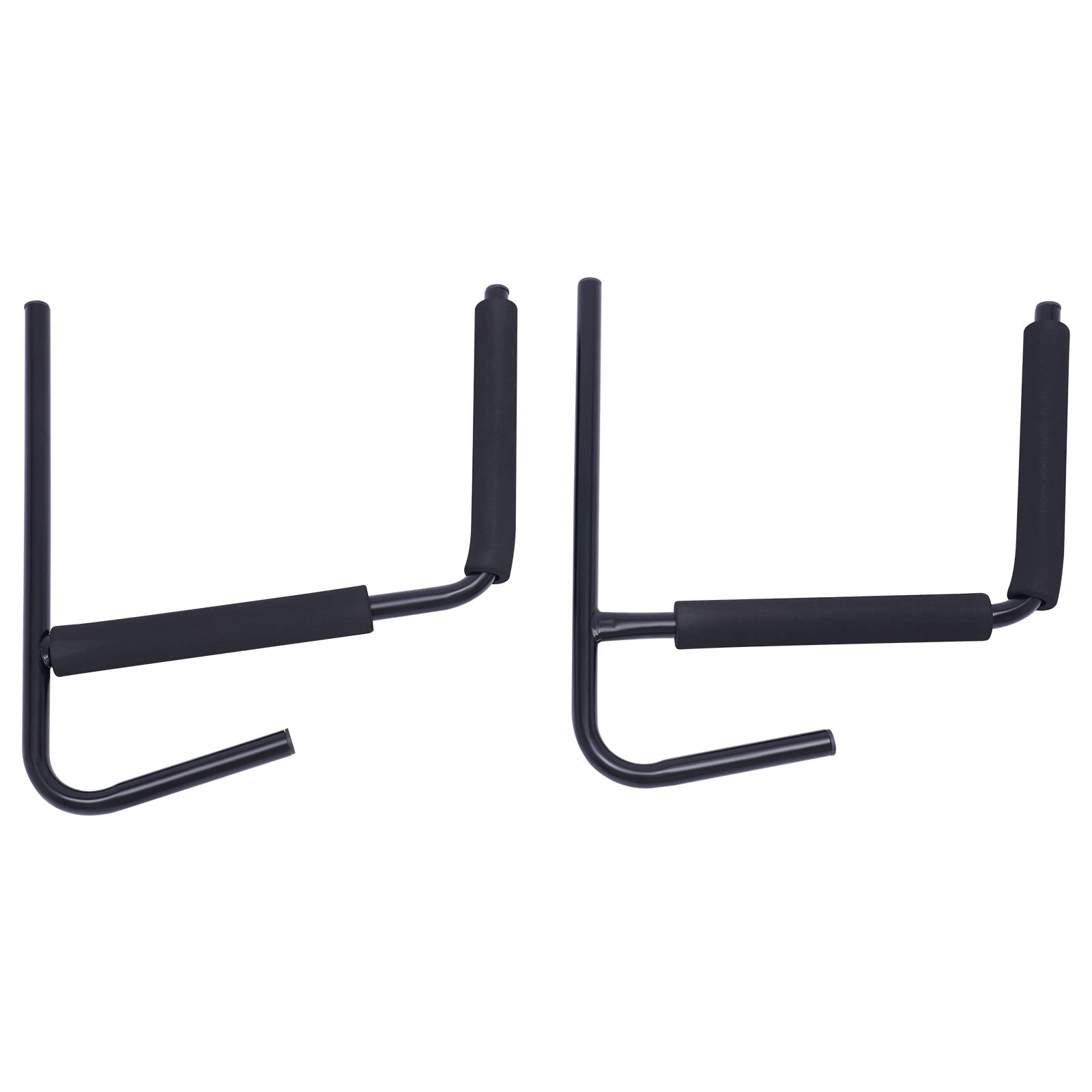 2 barras de techo universales para kayak, hierro, 1 par de bastidores de tabla Crossbar J Bar Auto Kayak Soporte para barco, Surf Esquí de techo, color negro