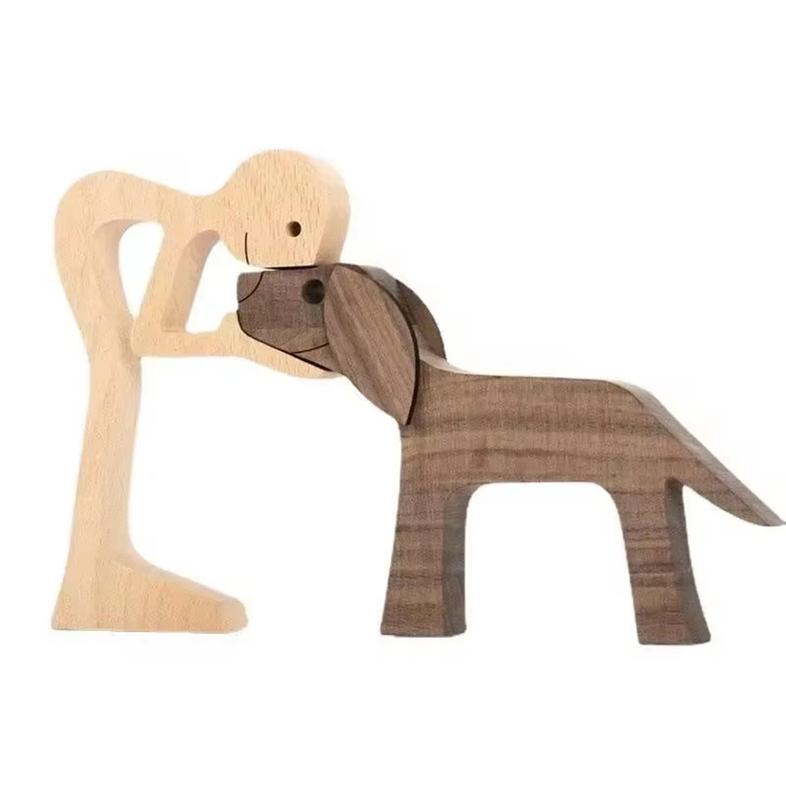 Adornos tallados en madera para cachorros, figura de madera para perros, regalo conmovedor, hecho a mano, tallado en madera, cachorro, escultura artesanal para amantes de los perros, figura de