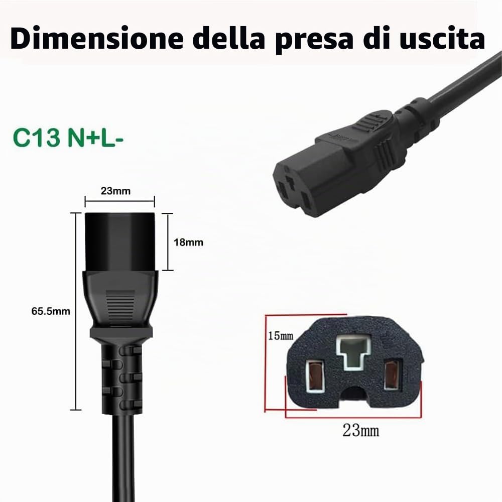QDD 71,4 V 8 A Caricabatterie 60 V Li-ion Caricabatteria Cassa in alluminio nero Uscita DC C13 N+Connettore L Viene utilizzato per batteria al litio da 17S 60 V