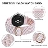 BISONSTRAP Stretchy Nylon Watch Band, Adjustable Buckle Loop Bands, Quick Release, Elastic Braided Nylon Strap 18mm, Pink #3