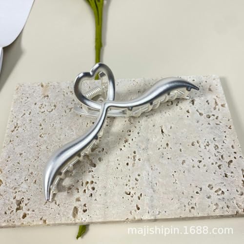 Pinces à cheveux en métal brillant style requin pour chignon