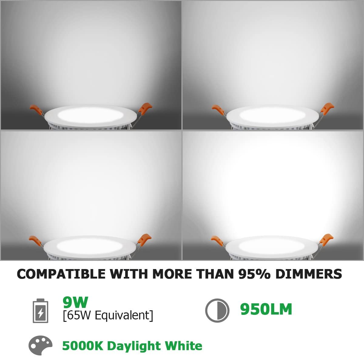 Snapklik.com : 12 Pack 4 Inch Recessed LED Downlights, Ultra-Thin ...