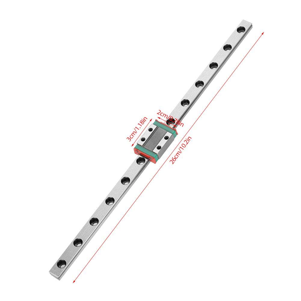 Linear Rail, 9mm LML9B Miniature Linear Rail with Bearing Steel Rail Block for Mini Rail Block Precision Measurement Set (260mm)