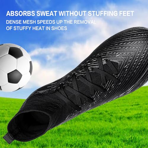 Image of Soccer Cleats for Mens Womens High Tops Lace Up Unisex Football Shoes Indoor Turf Soccer Shoes AG FG TF for Beginners to Advanced Players