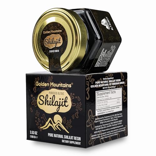 Crema de resina de shilajit pura Golden Mountains 100 g - Altaiskiy verde siberiano
