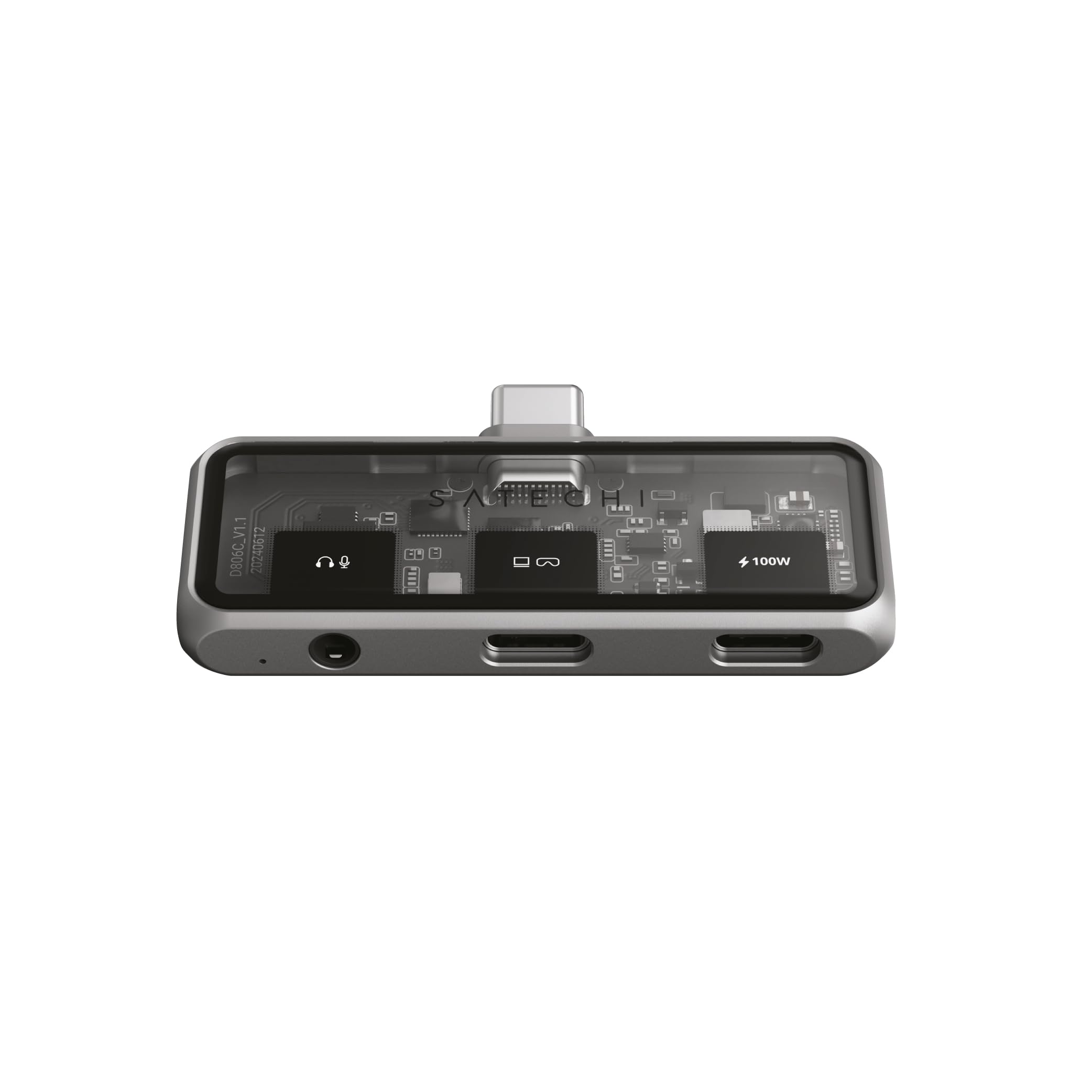 SATECHI Mobile Hub USB C 3 en 1 con Jack de Audio, HDMI, 100W, 10Gbps | Jack de audio 3,5 mm, vídeo a 4K@60Hz, adaptador portátil para iPhone, iPad, Nintendo Switch y más
