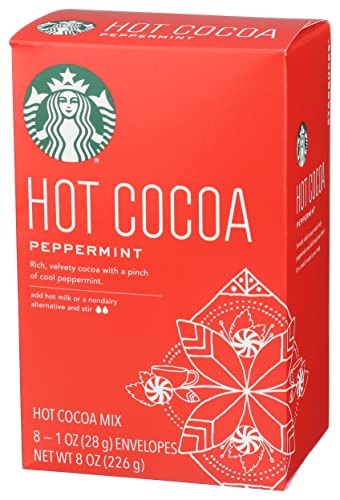 Starbucks Peppermint Hot Cocoa Mix Packets, 8 - 1 Ounce Packets Per Box (Pack Of 3) #TOP3