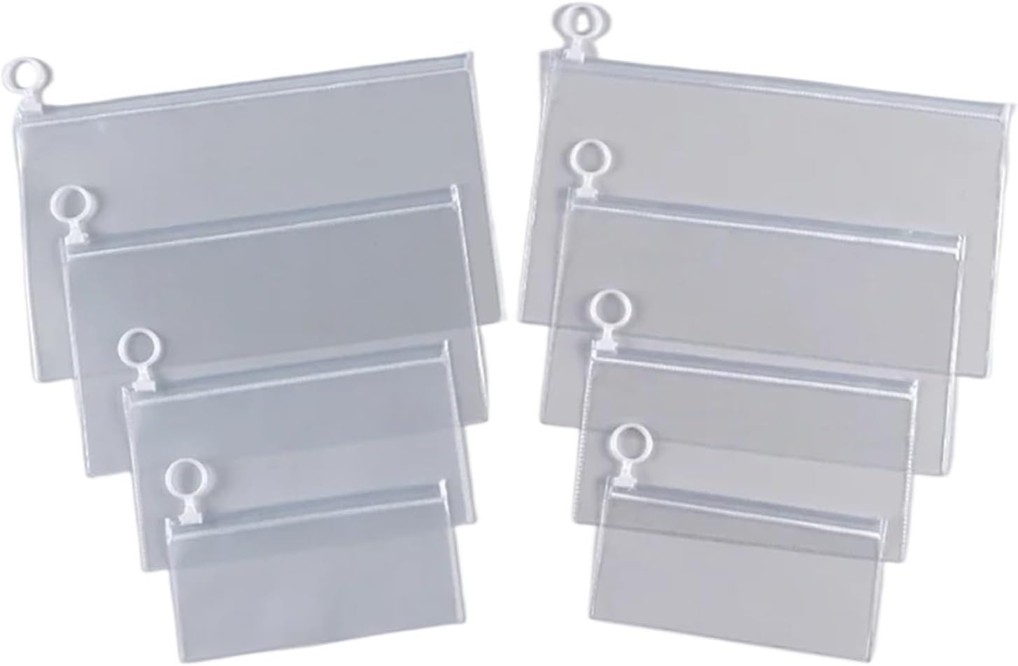 Jewelry Making Display & Packaging Supplies 50pcs Transparent PVC Pull Ring Zipper Bag Clear Stationery Packaging Pouch Plastic Sealed Pen Case Storage(Red)