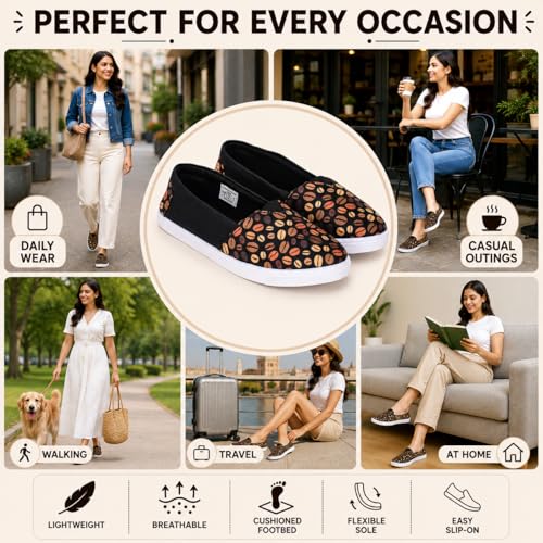 Image of TRASE Women Lightweight Slip-on Bellies | Comfortable Fabric Flats for Everyday Walking | Soft Insole | Flexible Anti-Skid Sole | Casual Printed Shoes